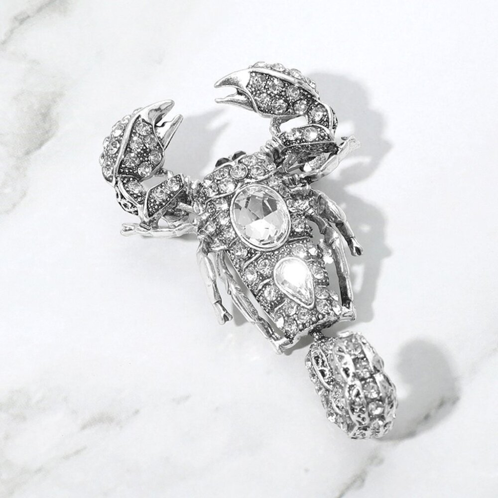 Sparkle Bling Rhinestone Austrian Crystal Western Desert Scorpion Brooch Pin